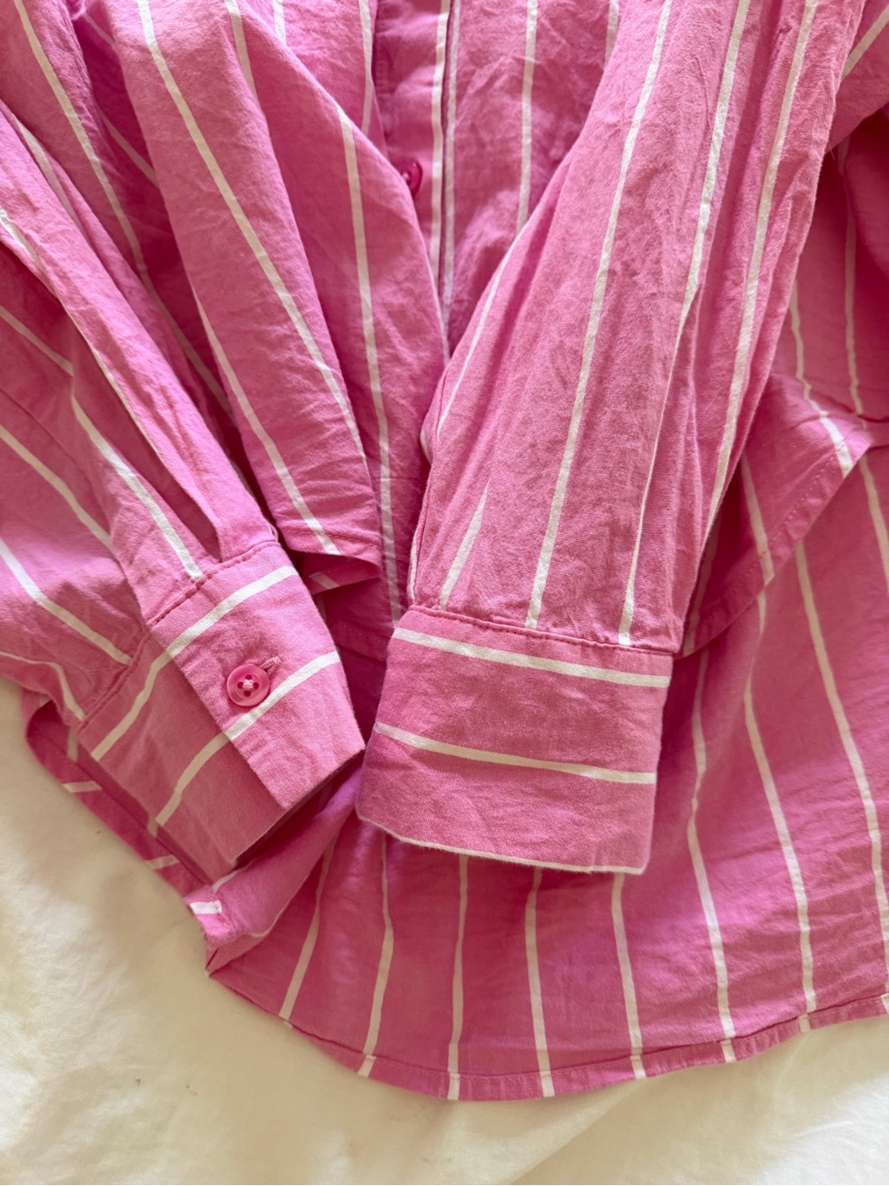 pistola Pink and White Striped Oversized Button-Down - Picture 2 of 5
